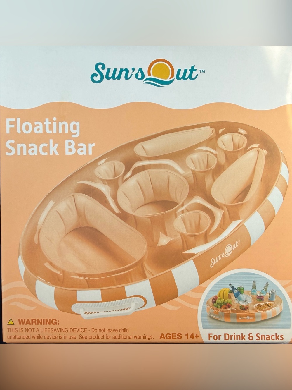 Orange Inflatable Floating Snack Bar